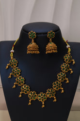 Enchanting Green Floral Necklace Set