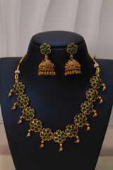 Enchanting Green Floral Necklace Set