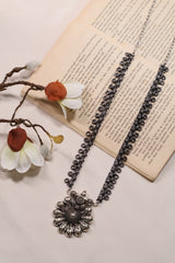 Antique Floral Silver Necklace