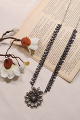 Antique Floral Silver Necklace