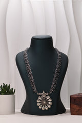 Antique Floral Silver Necklace