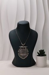 Bold Antique Silver Pendant Necklace