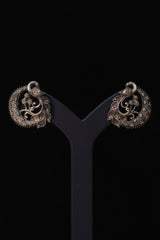 Antique Peacock Oxidized Silver Earrings