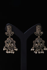 Antique Floral Jhumka Earrings
