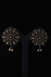 Vintage Floral Filigree Silver Earrings