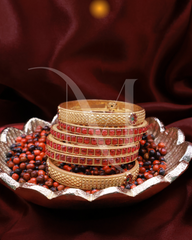 Royal Ruby Kundan Bangles – Set of 6