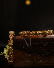 Eternal Grace – Antique Gold Bangles with Temple Detailing