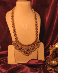 Grand Antique Temple Necklace with Peacock Motifs