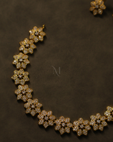 Golden Blossom – Diamond Floral Choker