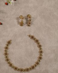 Vintage Ruby Floral Diamond Necklace