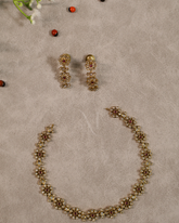 Vintage Ruby Floral Diamond Necklace