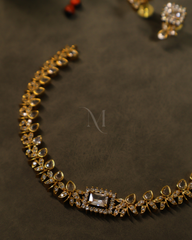 Regal Teardrop & Emerald-Cut Diamond Necklace Set