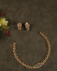 Regal Teardrop & Emerald-Cut Diamond Necklace Set