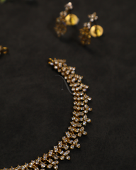 Radiant Cluster Diamond Necklace Set