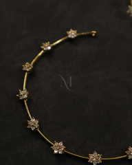 Delicate Floral CZ Gold Necklace