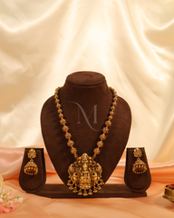 Antique Lakshmi Temple Necklace with Jhumka Earrings
