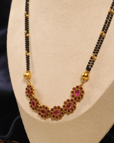Elegant Ruby Floral Mangalsutra Set
