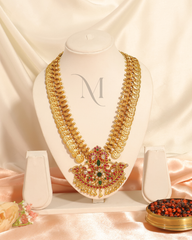 Grand Temple Coin Necklace with Kundan and Enamel Work
