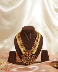 Grand Temple Coin Necklace with Kundan and Enamel Work