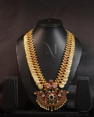 Traditional Temple Coin Necklace with Kundan Pendant