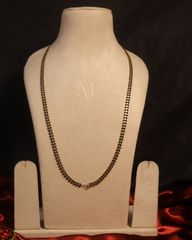 Classic Gold-Plated Black Bead Mangalsutra Chain