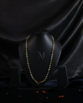 Classic Grey Bead and Gold Chain Necklace