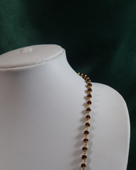Elegant Maroon and Gold Bead Chain Necklace