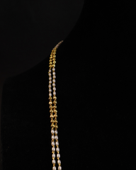 Elegant Double-Layer Pearl Chain with Gold Accents