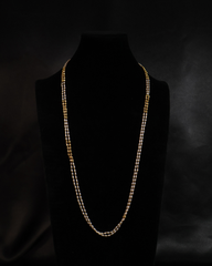 Elegant Double-Layer Pearl Chain with Gold Accents