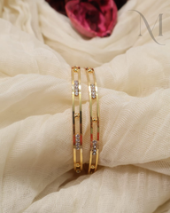 Golden Grace Stone Bangles
