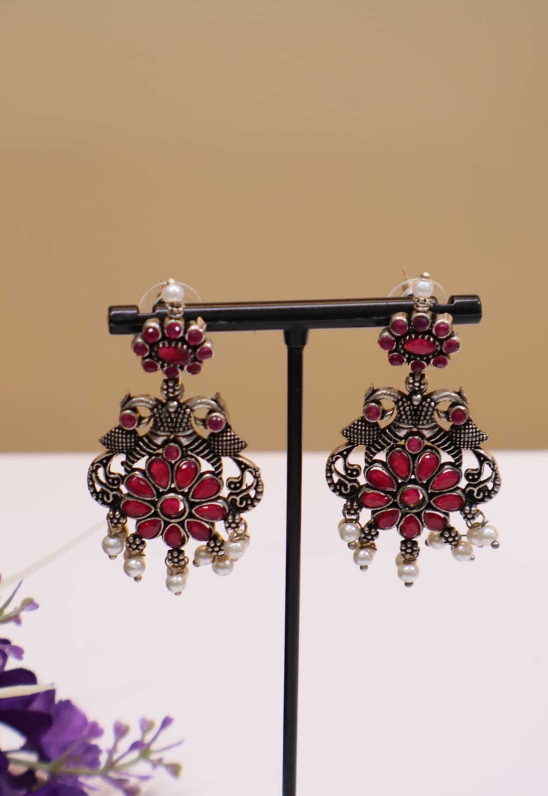 Tiara Oxidised Earring