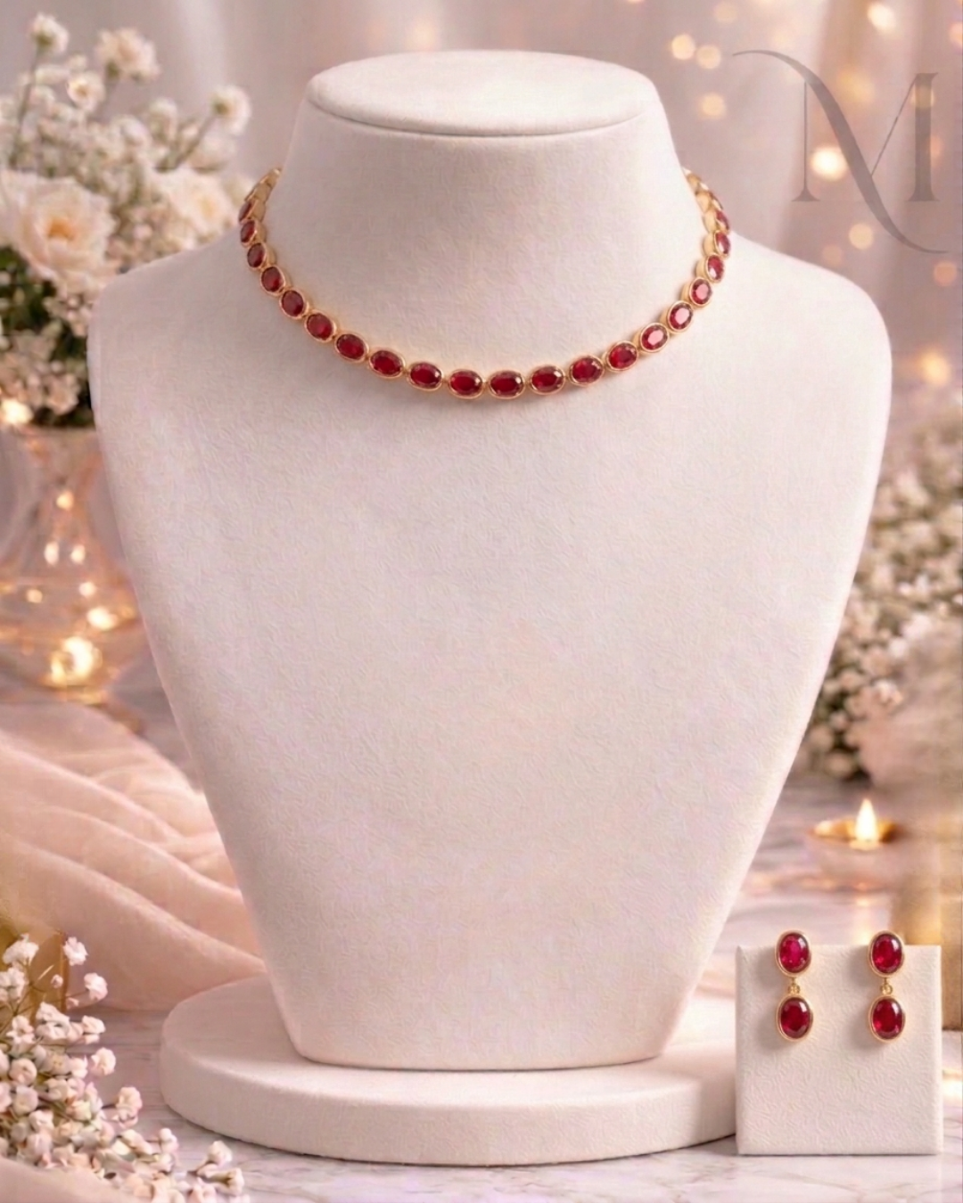 Premium One Layer Ruby Necklace
