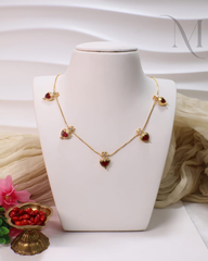 Pallavi Palakka Invisible Necklace - Red