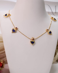 Pallavi Palakka Invisible Necklace - Blue