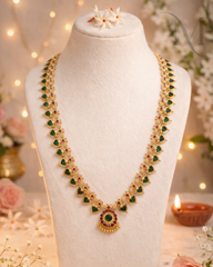 Green Palakka Haram with Pendant