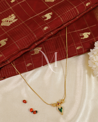 Gopi-Shaped Palakka Pendant Necklace in Antique Gold Finish