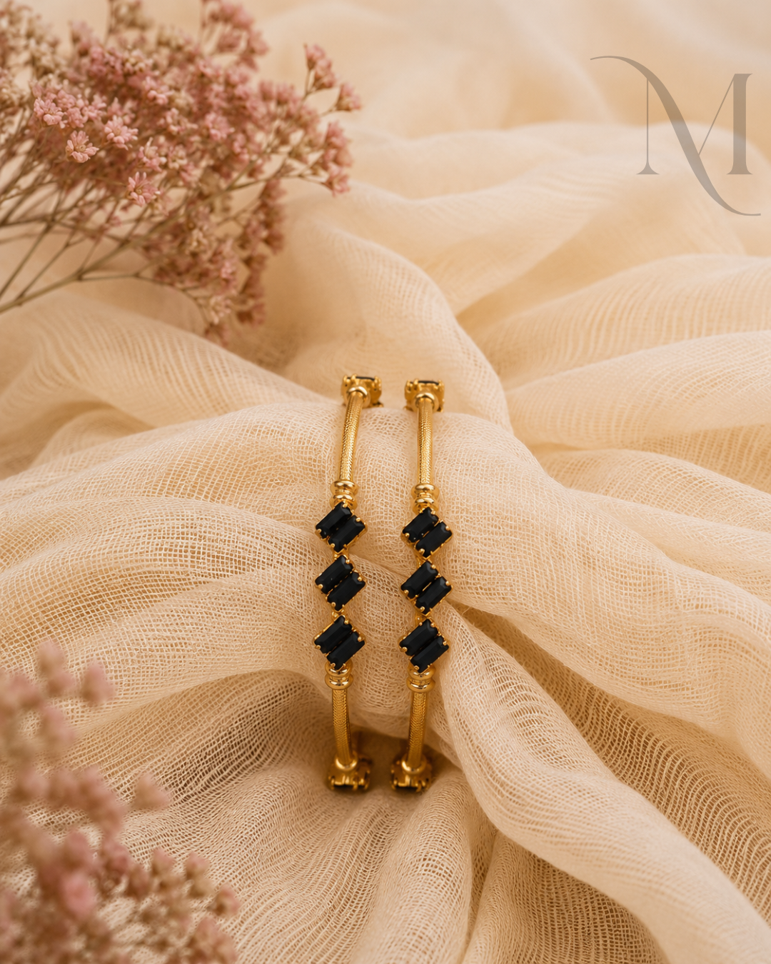 Shyama Black Stone Bangles
