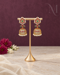 Premium Kemp Jadau Pearl Jhumka