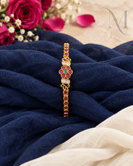 Ruby Green Floral Kemp Openable Bangle