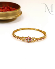 Ruby Green Floral Kemp Openable Bangle