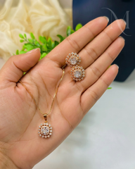 Roselle Diamond Pendant Set