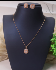 Roselle Diamond Pendant Set