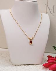 Saanvi Red Drop Pendant Chain