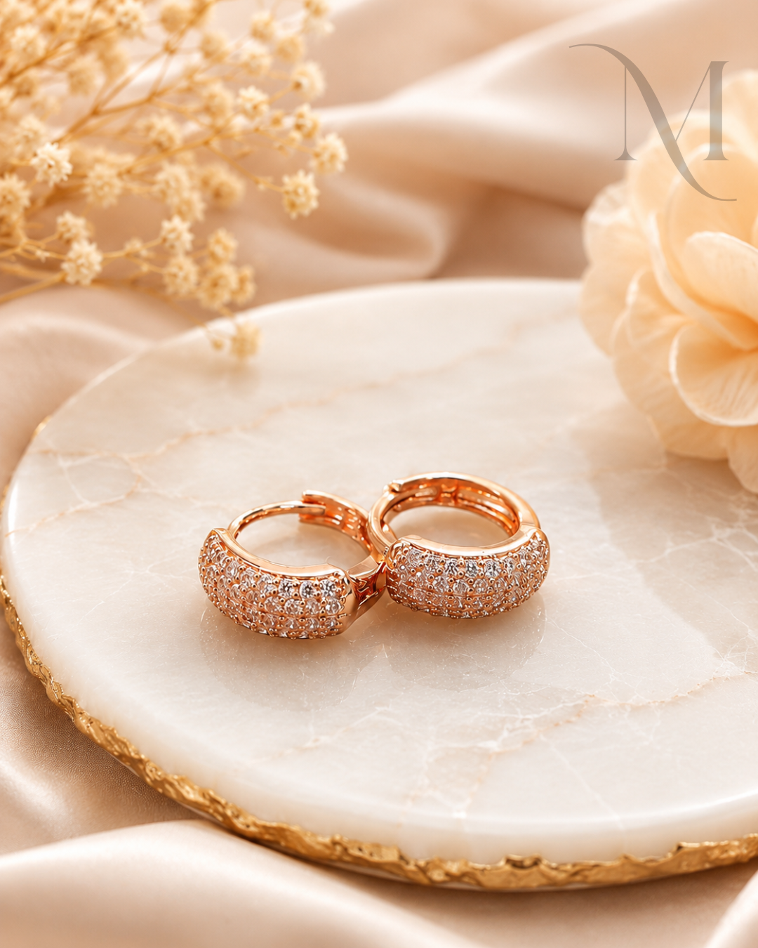 Roselle Diamond Hoop Earrings