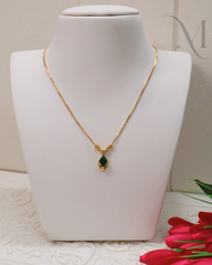Saanvi Green Drop Pendant Chain