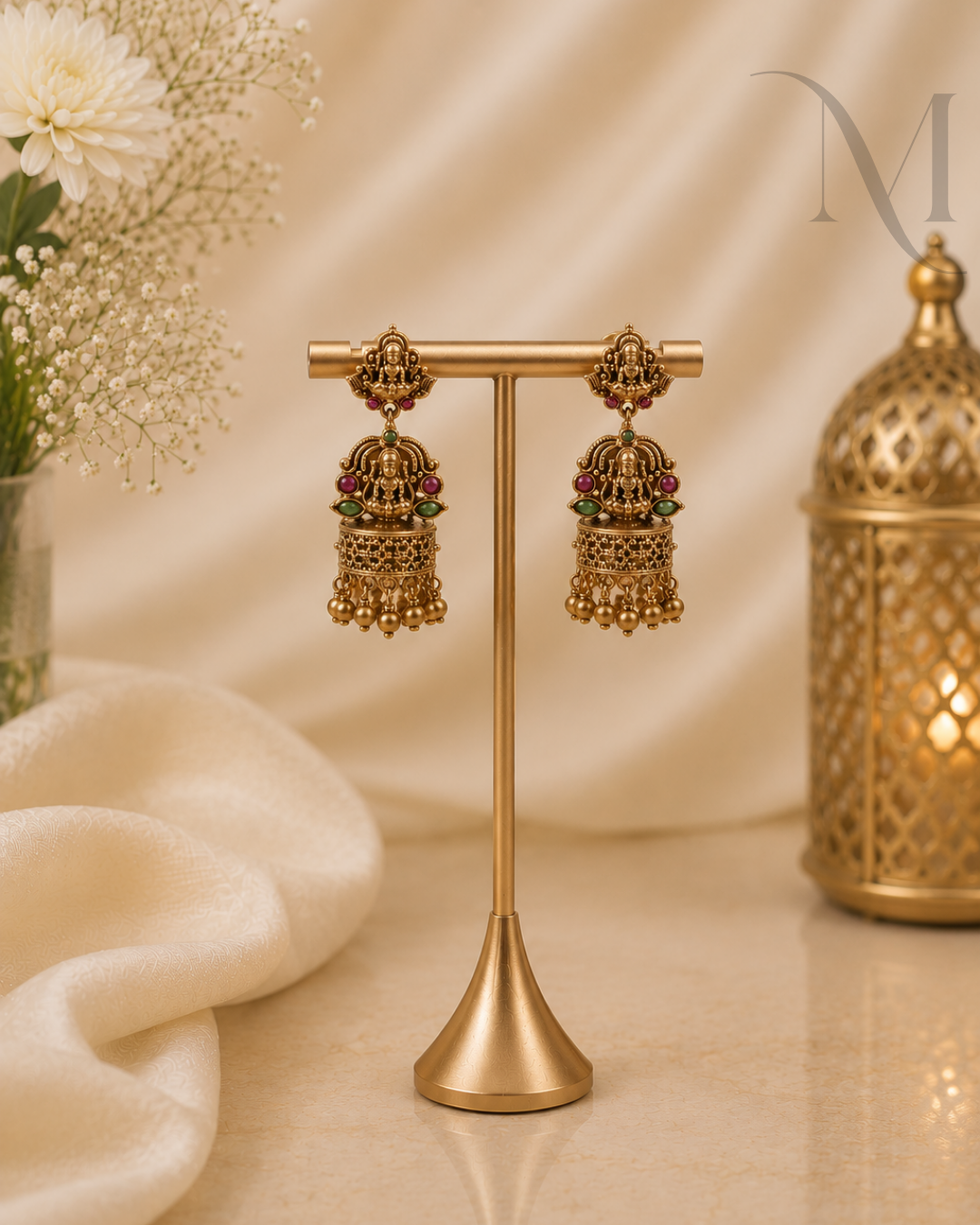 Damini Jumka – Golden Beads