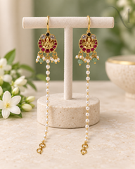 Lakshmi Bugadi with Pearl Ear Chain