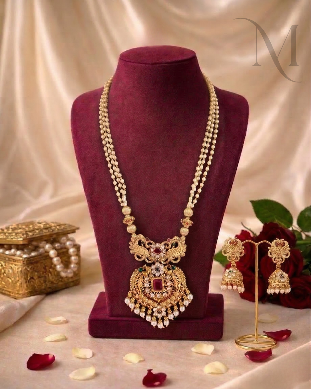 3-Layered Pearl Haram with a beautiful statement pendant
