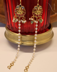 Lakshmi Bugadi with Pearl Ear Chain