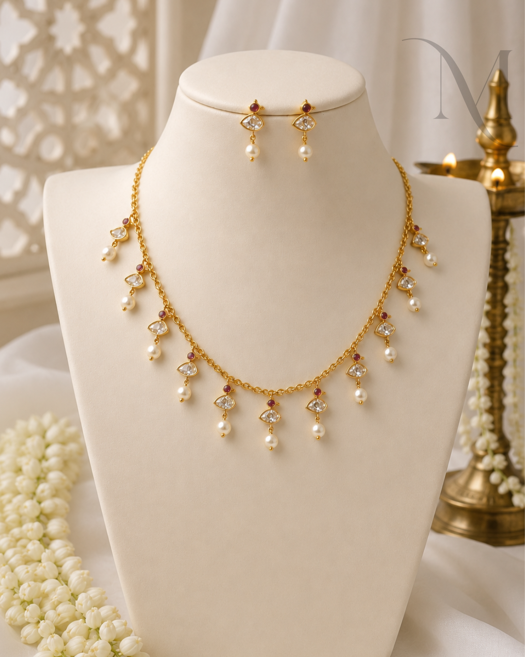 Mithra Kids Pearl Necklace Set